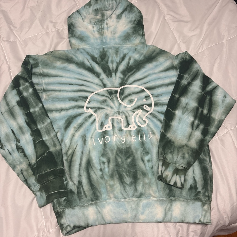 Ivory Ella Green Tie-Dye Hoodie